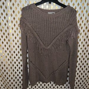 Solemio Brown sweater tassels western cowboy size S